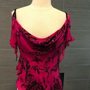 Beautifully, detailed, silk, beaded top.